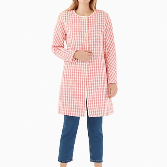 KATE SPADE tweed coat pink S
